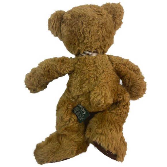 Russ Berrie Langley Teddy Bear Plush Stuffed Animal Soft Toy 11” Houndstooth Bow - Picture 4 of 7